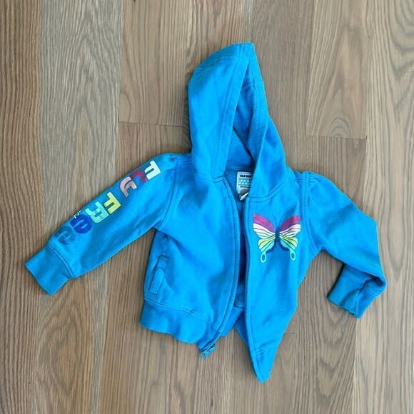 Old navy “fly free” blue sweatshirt zip up - Picture 1 of 3